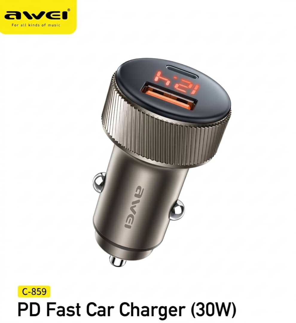 AWEI C-859 30W PD Fast Car Charger – Wholesale Auction Lot